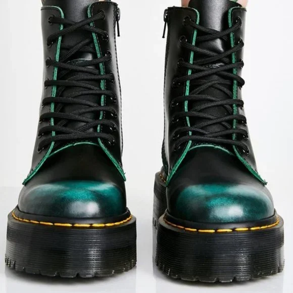 Martens Shoes Dr Martens Jadon Vintage Green Platform